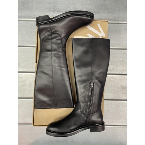 Madewell Tall Drumgold Riding Boots Womens‎ Size 6 Black Vachetta Leather NWB - Picture 2 of 11